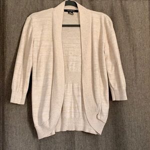 Tan/cream colored 3/4 length heathered sweater